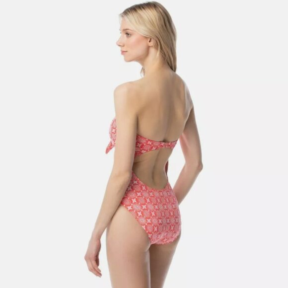 Brand New MICHAEL Michael Kors Tie Front One-Piece Swimsuit - Picture 2 of 15